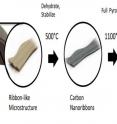 This is a diagram showing how mushrooms are turned into a material for battery anodes.