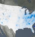 The trend map of the United States shows the large decreases in nitrogen dioxide concentrations tied to environmental regulations from 2005 to 2014.