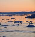 This is a photograph of icebergs in Ilulisat, Greenland.