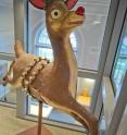 This image shows a paper mache of Rudolph the Red-Nosed Reindeer, which once graced the Chicago lawn of his creator, Robert L. May, Dartmouth class of 1926.