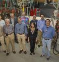 The electron lensing team is (front row, left to right): Xiaofeng Gu, Peter Thieberger, Wolfram Fischer, Zeynep Altinbas, Yun Luo, (back, l to r) Chuyu Liu, Alexander Pikin, Al Marusic, Jon Hock, Mike Costanzo. Additional co-authors on the electron lensing paper not shown: Rob Michnoff, Toby Miller, Vincent Schoefer, and Simon White.