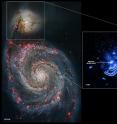 Spiral galaxy NGC 5195 and the X-ray arcs Schlegel's team identified.