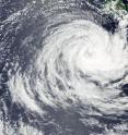 This visible image of Tropical Cyclone Ula was captured by the MODIS instrument aboard NASA's Aqua satellite on Jan. 5, 2015 as it continued to move west, past Fiji.