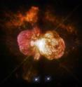 Eta Carinae's great eruption in the 1840s created the billowing Homunculus Nebula, imaged here by Hubble, and transformed the binary into a unique object in our galaxy. Astronomers cannot yet explain what caused this eruption. The discovery of likely Eta Carinae twins in other galaxies will help scientists better understand this brief phase in the life of a massive star.