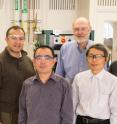 A team of Argonne researchers (from left, Khalil Amine, Jun Lu, Larry Curtiss, Zonghai Chen, Kah Chun Lau, and Hsien-Hau Wang) have developed a way to create stable lithium superoxide in a lithium-air battery system.