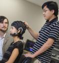 Tim Mullen (left) cofounded Qusp, a startup that has developed NeuroScale, a cloud-based software platform that provides continuous real-time interpretation of brain and body signals through an Internet application program interface. Mike Yu Chi cofounded Cognionics, which developed the headset featured in the study.