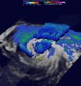 Most of the rainfall measured by GPM on Jan.15 was measured at less than 20 mm (.8 inches) per hour. GPM found that maximum storm top heights northwest of Alex's cloudy eye were found to reach altitudes of 9.9 km (6.1 miles).