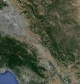This is a Google Earth image of San Jose, CA, which has a low sprawl score and high upward mobility.