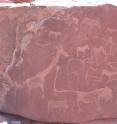 Rock paintings, Namibia, depicting animals that no longer live in this area (it has become a desert of rocks).
