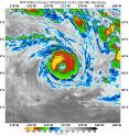 On Feb. 18 at 12:41 UTC (7:41 a.m. EST) NASA-NOAA's Suomi NPP satellite showed Winston had a large eye with tightly curved, strong bands of thunderstorms wrapping into the center.