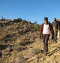 This is Michelle Stocker leading a hike to the fossil dig site at the Devil's Graveyard Formation in Texas.