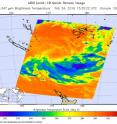 On Feb. 24, 2016 at 11:47 UTC (6:47 a.m. EST) the AIRS instrument aboard NASA's Aqua satellite saw a few strong storms remaining in Winston being pushed to the southeast because of strong vertical wind shear.