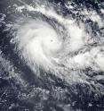 NASA-NOAA's Suomi NPP satellite captured a visible image of Tropical Cyclone Emeraude at hurricane strength on March 17, showing a small eye in the center of circulation.