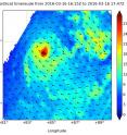 On March 16 RapidScat saw strongest sustained winds (red) in Emeraude approaching 30 meters per second (67.1 mph/108 kph) and it was intensifying rapidly.