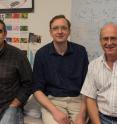 Rice University scientists have determined that two-dimensional boron is a natural low-temperature superconductor. It may be the only 2-D material with such potential. From left: Evgeni Penev, Alex Kutana and Boris Yakobson.