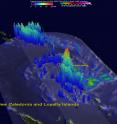 On April 5, GPM saw Zena was dropping rain at a rate of almost 154 mm (6 inches) per hour in intense downpours.