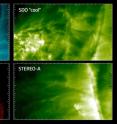 During a December 2013 solar flare, three NASA missions observed a current sheet form -- a strong clue for explaining what initiates the flares. This animation shows four views of the flare from NASA's Solar Dynamics Observatory, NASA's Solar and Terrestrial Relations Observatory, and JAXA/NASA's Hinode, allowing scientists to make unprecedented measurements of its characteristics. The current sheet is a long, thin structure, especially visible in the views on the left. Those two animations depict light emitted by material with higher temperatures, so they better show the extremely hot current sheet.
