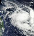 On April 21, the MODIS instrument aboard NASA's Terra satellite captured this visible image of Tropical Cyclone Fantala, showing that the eye had become obscured by clouds as the storm weakened.