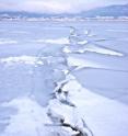 Lake Suwi's Omiwatari when the ice heaves in a line across the lake.