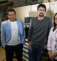 From left, Aditya Mohite, Jean-Christophe Blancon and Wanyi Nie are researchers at Los Alamos National Laboratory studying both the cause and a solution for the tendency of perovskite solar cells to degrade in sunlight.