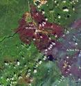 The Operational Land Imager (OLI) on the Landsat 8 satellite acquired this image of the burn scar on May 12.