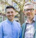 Benjamin Frandsen (left), a graduate student in physics at Columbia University, and Simon Billinge, a physicist at Brookhaven Lab and a professor at Columbia Engineering, developed magnetic pair distribution function (mPDF) analysis, a mathematical approach to understand materials' magnetic properties.