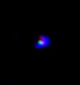 Light from ionized oxygen detected by ALMA is shown in green. Light from ionized hydrogen detected by the Subaru Telescope and ultraviolet light detected by the UK Infrared Telescope (UKIRT) are shown in blue and red, respectively.