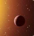This artist's impression shows a hot Jupiter planet orbiting close to one of the stars in the rich old star cluster Messier 67, in the constellation of Cancer (The Crab). Astronomers have found far more planets like this in the cluster than expected. This surprise result was obtained using a number of telescopes and instruments, among them the HARPS spectrograph at ESO's La Silla Observatory in Chile. The denser environment in a cluster will cause more frequent interactions between planets and nearby stars, which may explain the excess of hot Jupiters.