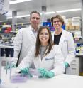 A potential new strategy to prevent breast cancer in women carrying a faulty BRCA1 gene has been discovered by Walter and Eliza Hall Institute researchers (L-R) Professor Geoff Lindeman, Ms. Emma Nolan, Professor Jane Visvader.