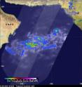 On June 29, GPM showed Tropical Cyclone 02A had a few powerful convective thunderstorms southwest of the center of circulation were dropping rain at the extreme rate of over 209 mm (8.2 inches) per hour.