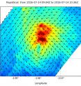 NASA's RapidScat instrument measured the surface winds around Tropical Storm Celia on July 11 between 0900 and 1000 UTC (5 and 6 a.m. EDT) and found the strongest winds north of the center of circulation near 30 meters per second (67 mph/108 kph).