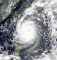 NASA's Terra satellite captured this image of Super Typhoon Nepartak approaching Taiwan on July 7.