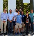 Left to right: William Grover, assistant professor of bioengineering at UC Riverside, and Douglas Hill, a graduate student in bioengineering, stand with some of the undergraduates who have worked on the MEC project.