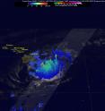 On July, 23 GPM saw a line of intense storms in Darby, located southeast of the big island of Hawaii was dropping rain at a rate of over 136 mm (5.4 inches) per hour and storm top heights of over 13 km (8.1 miles) in areas of the tropical storm.