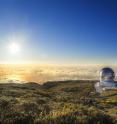 The Gran Telescopio CANARIAS (GTC), located about 2,400 meters altitude in the Observatorio del Roque de los Muchachos, en Garaf&iacute;a (La Palma). Credit: Pablo Bonet.