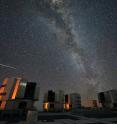 A Perseid seen in August 2010 above the four enclosures of the European Southern Observatory's Very Large Telescope at Paranal, Chile.