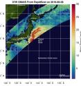 RapidScat measured maximum sustained winds between 56 mph/25 meters per second/90 kph and 67 mph (30 meters per second/108 kph).