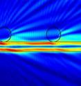 Laser light coupled into the microfiber.