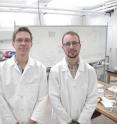 Associate Professor Michael Arnold and graduate student Gerald Brady, the lead author on the <em>Science Advances</em> paper. By making carbon nanotube transistors that, for the first time, surpass state-of-the-art silicon transistors, the researchers have achieved a big milestone in nanotechnology.