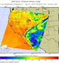 On Sept. 7 at 5:35 a.m. EDT (935 UTC) when NASA's Aqua satellite looked at Newton the center had moved onto the mainland of Mexico. Strongest storms (purple) with coldest cloud top temperatures appeared south of the center at that time.