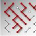 This is an illustration of directed percolation in 1+1 dimensions: Activity percolates through open bonds (red lines), activating
nearest neighbors and giving rise to a 
cluster of activity.