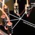 This photograph shows the use of the NIST magnetic connectors with a microfluidic device designed to generate liposomes. The microchip has five inlets and one outlet, all linked to tubing via the magnetic connectors. The inset at upper right shows the setup of the tube-magnet combination.