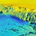 This is a visualization of LiDAR data from the April, 2010 earthquake near Mexicali. Blue shows where ground surface moved down, red shows upward movement compared to the previous survey.