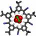This model shows the five-sided cyanostar macrocycle capturing perchlorate at its center.