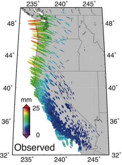 Caltech researchers use GPS data to model effects of tidal loads on
