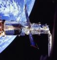This is a photo of the Hubble Space Telescope.