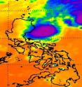 This infrared image of 97W from NASA's Aqua satellite at 1:30 a.m. local Asia/Manila Time, Nov. 3 revealed weakening convection. This infrared image of 97W from NASA's Aqua satellite at 1:30 a.m. local Asia/Manila Time, Nov. 3 revealed weakening convection.