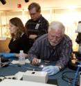 Researchers position the Wittelsbach-Graff diamond for measuring the phosphorescence spectrum.