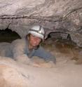 This is Jessica Blois crawling out of Samwell Cave.