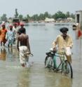 This photo, taken long after the initial floods hit in late July 2010, shows the significant effect of the monsoon on roads in the Muzaffargarrh district near central Pakistan.